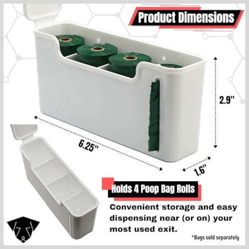 Dog Poop Bag Dispenser – Magnetic Mount – Indoor/Outdoor – Wall Mount – Waste Bag Dispenser – Magnet – Screw-on – Stick-on – Storage – Cat Litter bag – Container (White) Dog Poop Bag Dispenser – Magnetic Mount – Indoor/Outdoor – Wall Mount – Waste Bag Dispenser – Magnet – Screw-on – Stick-on – Storage – Cat Litter bag – Container (White)