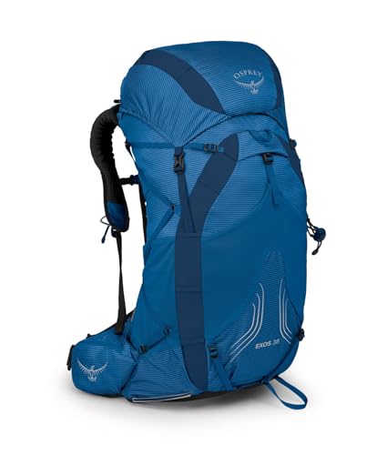 Osprey Exos 38L Men's Ultralight Backpacking Backpack, Blue Ribbon, L/XL