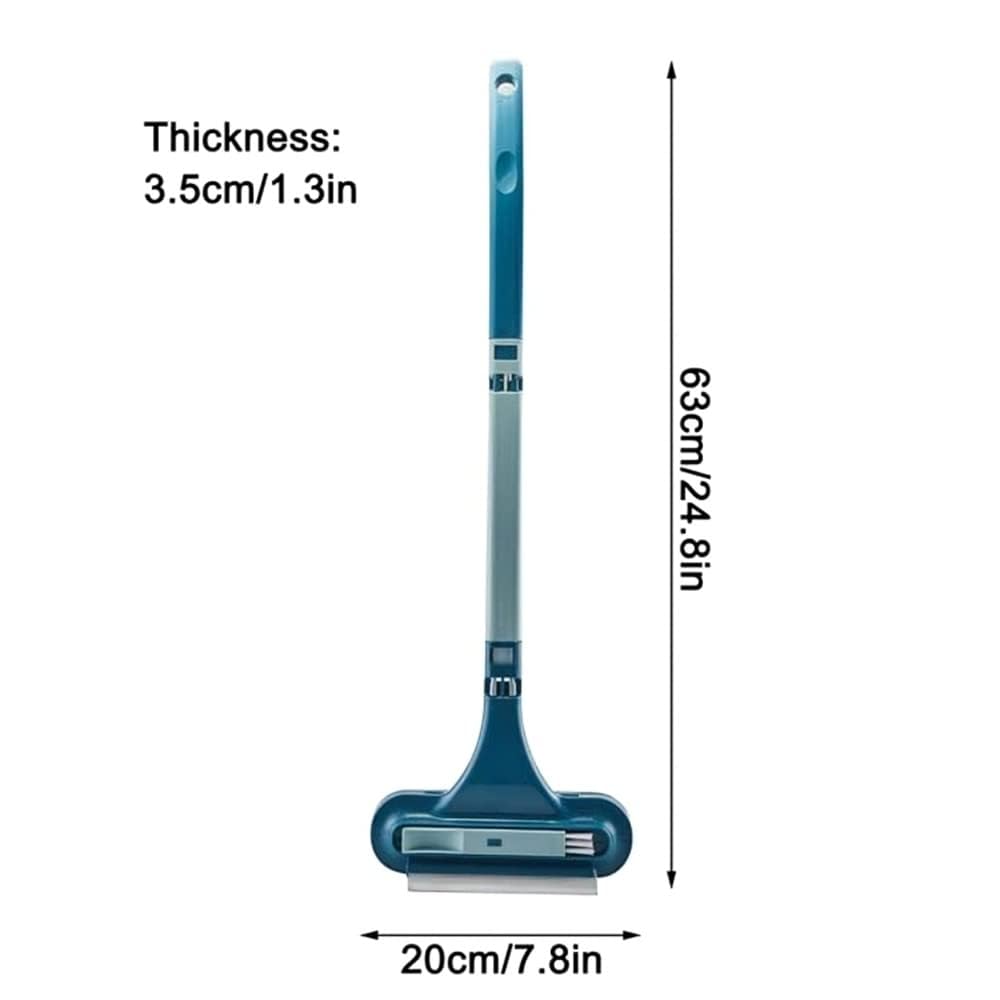 DOCAT Multifunctional Screen Brush 3 in 1 Mesh Cleaning Brush Wiper with Extended Handle Double-Sided Window Cleaning Brush Groove Gap Cleaner Household Cleaning Tools (Window Cleaner, Plastic) 1