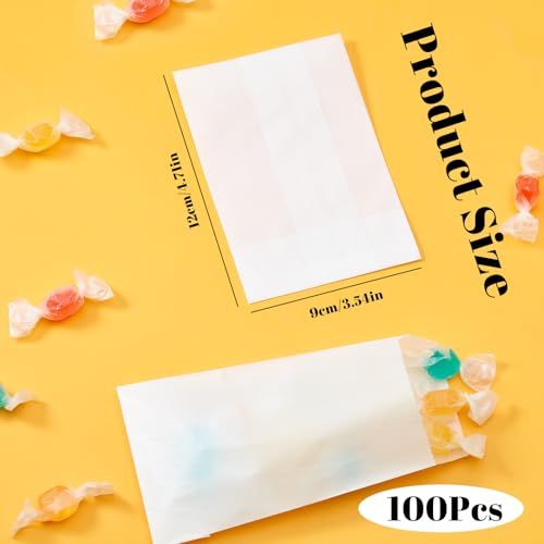 Tenare 100 Pcs Wedding Confetti Glassine Bags Peel Resealable Glassine Envelopes Paper Favor Bags Confetti Party Supplies for Flowers Seed Candle(90 x 120 mm) - Image 2