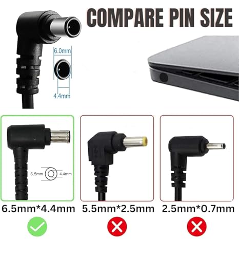 Image of WeFly 90W 19.5V 4.7A 6.5mm X 4.4mm Laptop Adapter for Sony Bravia TV 24'' 32'' 40'' 42'' KDL-24 KDL-32 KDL-40 KDL-42 W600B W650A W700B W800B, Sony Vaio Laptop Charger PCG VGN VGP SVE14 SVE15