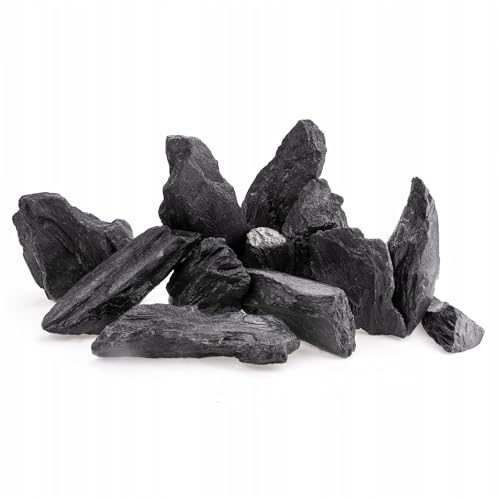 TD STONES Aquarium Schiefersteine Schwarz Holz 15 kg – Strukturierte Natursteine Deko für Aquascaping, Rückwand & Höhlen – Terrarium Zubehör – Handverlesen, Wasserneutral, Sofort Einsetzbar Dekosteine