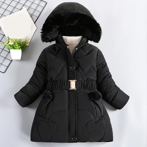 Girls Snap Buttons down Jackets Adjusted Zipper Hooded Puffer Coats Kids Lightweight Warm Windproof Outwear with Pockets3
