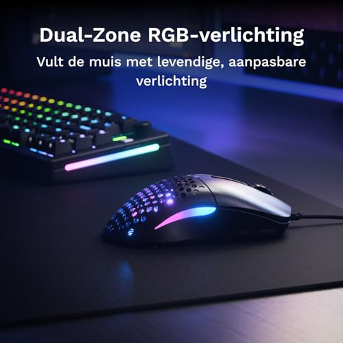 Glorious Model O Eternal Ultralight RGB Gaming Mouse - bedraad - 55 g lichtgewicht - aanpasbaar RGB-licht - 6 customizable knoppen - symmetrisch ontwerp - 12K DPI optische sensor - pc/Mac - Zwart - Afbeelding 4
