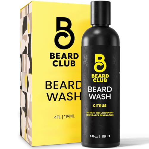 The Beard Club Citrus Beard & Face Wash– All-in-One Cleanser, Softens & Nourishes Facial Hair, Hydrates & Cleans Skin, Paraben & Sulfate-Free