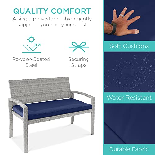 Best Choice Products SKY6384 Outdoor Bench 2-Person Wicker Garden Patio Benches Seating Furniture thumb #2
