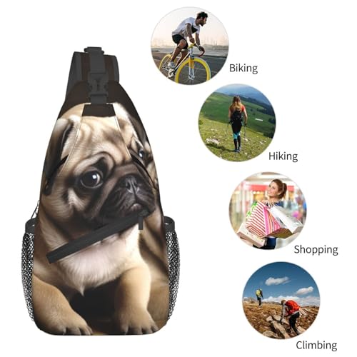 Bolso cruzado para hombre tipo sling mochila urbana negra miniatura 6