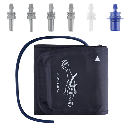 Brassard Tensiomètre de Remplacement 22-32cm Brassard Tensiometre Electrique Tension Bras pour Adultes Avec 6 Connecteurs, Compatible avec la Plupart des Tensiomètres...