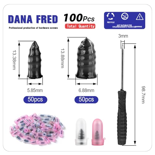 Image of 100 Pcs Tire Repair Rubber Nails,Vacuum Tire Repair Kits Spiral Rubber Screws,Fast Self-Service Tire Repair Tools kits for Car Motorcycle Bike Truck,tire plug kit (50 S+50 L)