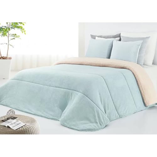 GREATOYAR Edredón Nórdico Borrego, Edredon con Sherpa y Coralina, Ideal para Invierno, para Cama de 90cm y 105cm, Edredón Cama Matrimonio y Sofá para Invierno, Cálida y Suave, 190x240cm, Verde