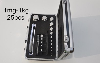 MeterTo F2 1mg-1kg Standard Weight, Material: Stainless Steel, Density: 7.9g/cm³, with gloves and tweezers