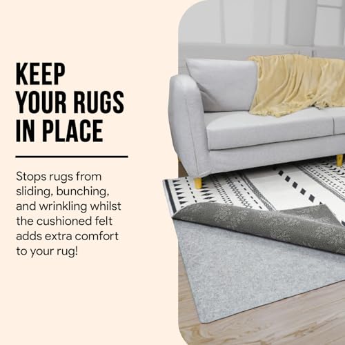 Mayshine MSUS20010303 Non Slip Rug Pad 5X7 Feet, 4/25 Inch Thick Felt Cushioned Rubber Rug Gripper Pad For Hardwood, Laminate, Stone, Tile, Wood, Vinyl Floors & Carpet thumb #1