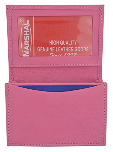 New Leather Bifold Credit Card & Business Card Holder Many Colors!!! (Pink)