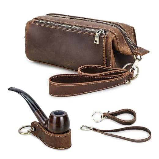 Leather Tobacco Pipe Pouch Organizer