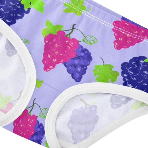 Grape Clusters Purple Blue Toddler Underwear Floral 2t Cotton Little Girl Panties Personalized Undies Kids Briefs4