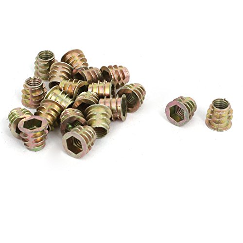 Aexit M8 Wood Nuts Furniture Insert Interface Nuts Hex Socket Slotted Nuts E-Nuts 20PCS