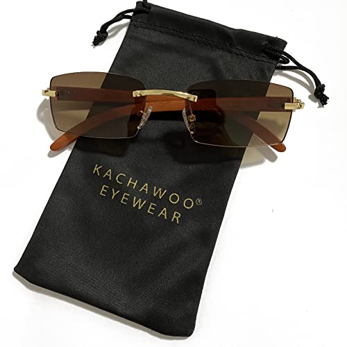 kachawoo Rectangle Sunglasses Rimless Sqaure Sun Glasses for Men Frameless Blue Green4