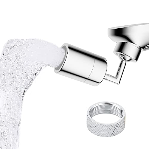 Waternymph 720 Degree Swivel Faucet Aerator, Dual Function Bathroom Faucet Mounted for Face Washing, Gargle and Eye Flush 24mm Male Thread - Polished Chrome