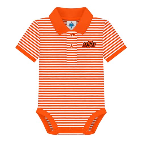 Image of Creative Knitwear College Baby Striped Polo Bodysuit - Team Logo, Multiple Colors, for Boys & Girls (0-12 Months)