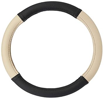 Semaphore Ring Type Car Steering Wheel Cover Black and Beige for Mahindra TUV 300 Plus