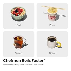 Chefman Electric Kettle with Temperature Control, 5 Presets LED Indicator Lights, Removable Tea Infuser, Glass Tea Kettle & Hot Water Boiler, 360° Swivel Base, BPA Free, Stainless Steel, 1.8 Liters Chefman Electric Kettle with Temperature Control 5 Presets LED Indicator Lights Removable Tea Infuser Glass Tea Kettle Hot Water Boiler 360 Swivel Base BPA Free Stainless Steel 18 Liters