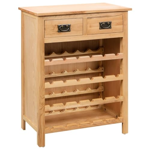 Lumanois Mueble botellero de Madera Maciza de Roble 72x32x90 cm,Mobiliario,Armarios y Almacenamiento,Botelleros,16.5kg-247043