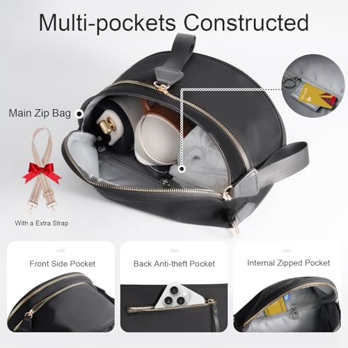 Checkered Crossbody Bag Bum Bags for Women Large Nylon Checkered Purse Fanny Packs Sling Bag, Bonus with a Extra Strap4