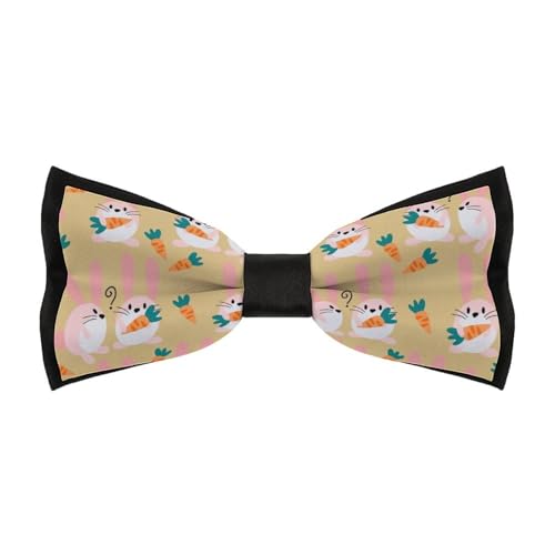 JYYAU Cute Rabbit Pattern Bow Tie Adjustable Necktie For Men Business Fashion Pre-tied Tie Neckwear Novelty Accessory For Weddings Party Festival