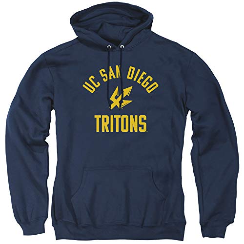 University of California San Diego Official One Color UCSD Tritons Logo Unisex Adult Pull-Over Hoodie Navy Small