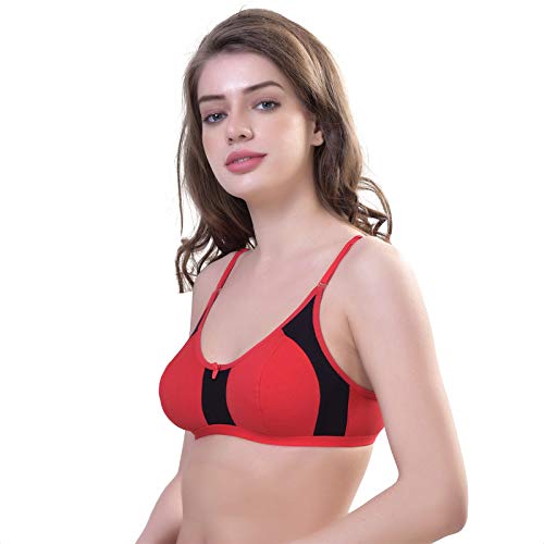 Image of SkyBeauty Premium Women's Non Padded Every Day Bra Multi-Pack Red