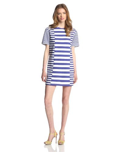 Rebecca Taylor Women's Short-Sleeve Striped Jersey Dress