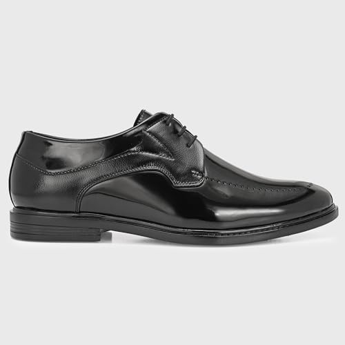 Image of Centrino Men's Formal Lace-Up Shoes | Soft & Comfortable Formal Shoe| Lace-Up, Textured Detail, Formal Business Style | Stylish-Looking Footwear (9363)