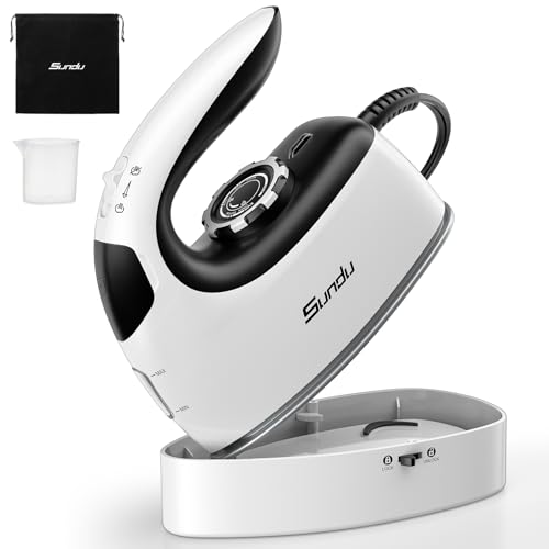 Sundu Reisebügeleisen, Steamer Dampfglätter, 2 in 1 Dampfbügeleisen Reise,5 Bügelmodi für Verschiedene Stoffe, Dampfleistung bis zu 30g/min, Arretierbarer Sockel, Intelligente Temperaturregelung Steam