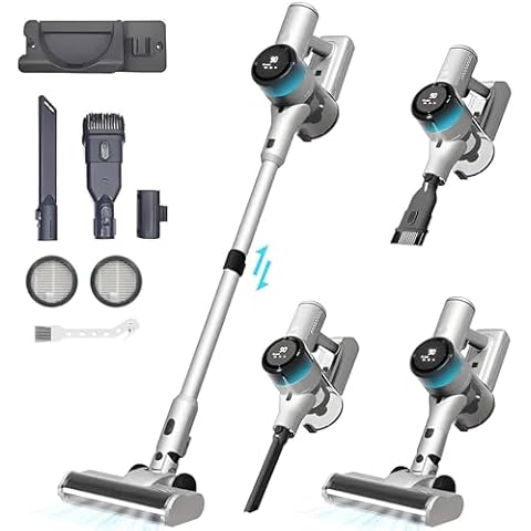 Autsmile Cordless Vacuum Cleaner, Handheld Vacuum Cleaner, Up to 50 Minutes, Powerful Suction, Rechargeable Lightweight Vacuum with LED Light for Home Hard Floors, Pet Hair, Carpet, Car Cover