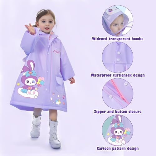 Image of Bold N Elegant 3D Kids Cartoon Soft Luxurious Waterproof Raincoat Rain Jacket Rain Suit with Backpack Space and a complimatory Storage Pouch for Kids Boys n Girls