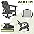 ABCPATIO Plastic Adirondack Chair - Rocking Adirondack Chairs with Cup Holder, Weather Resistant Seating for Patio, Porch, Deck, Pool, Garden, Backyard (Seat Width 20", Dark Gray)