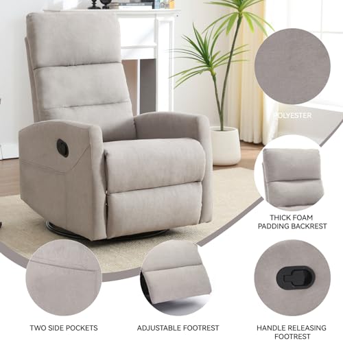 Sillón reclinable con giro y apoyapiés Khaki miniatura 4