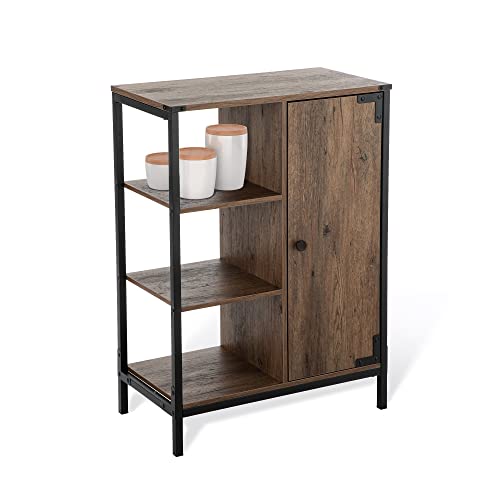 Landia Home Bathroom Storage Cabinet, Industrial Themed With A Steel Frame And Different Tiers Of Shelves For Organization #TOP1