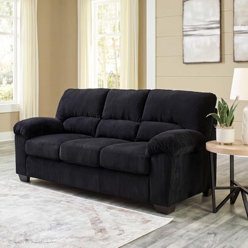 Image of Signature Design by Ashley SimpleJoy Modern Sofa for Living Room, Black