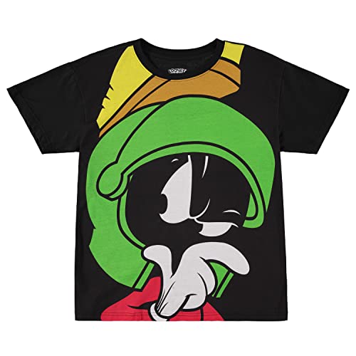 Looney Tunes Mens Classic Shirt Marvin Tee - Space Jam 90’s Classic T-Shirt (Black Marvin Face, Large)