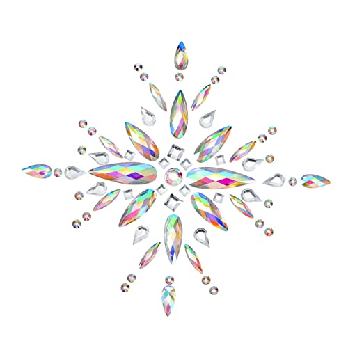 Beavorty 2Pcs Adesivos Acrílicos Joias De Maquiagem Diamantes De Cabelo Joias Corporais Tatuagem Gli