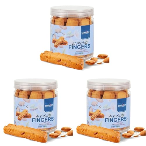 Image of CookieMan Almond Fingers - 250g | Crunchy & Buttery Almond Biscuit Sticks, Baked to Perfection | Delicious Tea-Time Snack, Ideal for Gifting & Anytime Indulgence (Pack of 3)