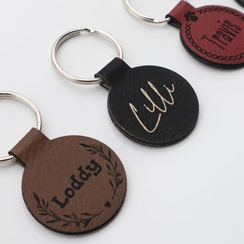 Hundemarke mit Gravur – Geräuschlos & klimperfrei – Individuell anpassbar – Hochwertiges Kunstleder – In verschiedenen Farben erhältlich (schwarz/gold)