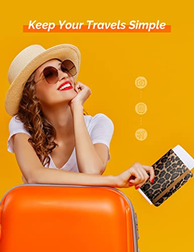 Mymazn Leopard Passport And Vaccine Card Holder Combo Passport Holder Travel Wallet With Vaccination Card Holder Passport Case With Rfid Blocking Clear Pocket For Vaccine Card (Leopard) #TOP5