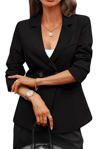 ELLEVEN Blazer feminino casual para negócios, manga comprida, cai...