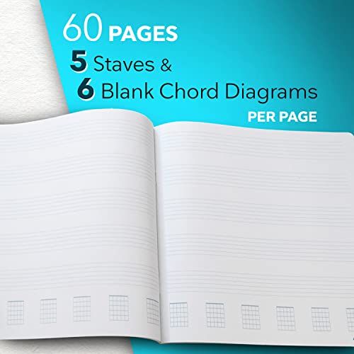 Koala Tools | Guitar Tablature - Guitar Tab Notebook (1 Book) | 8.5\" x 9.75\" 60pp. - Blank Paper, Sheets for Music Chord Notation - Thumbnail 2