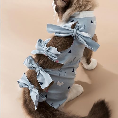 Traje de recuperação para gatos | Terno de pijama de gato - O gato alternativo do E-collar claro da