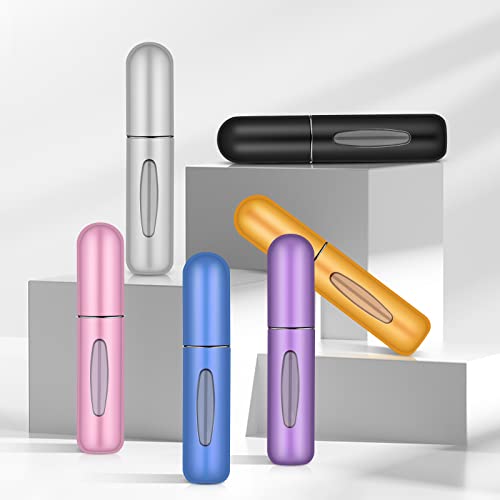 Perfume Travel Refillable Mini Spray Bottles Atomizer Travel Perfume Bottle Refillable Empty Cologne Travel Essentials For Women Mens Small Mister Spray Bottle For Travel Accessories 6 Pack 5Ml/0.2Oz #TOP6