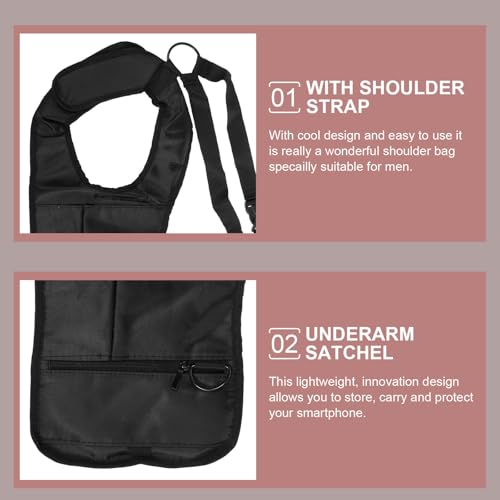 Bolso bandolera para hombre axilar de nylon con tres bolsillos para transporte seguro 6