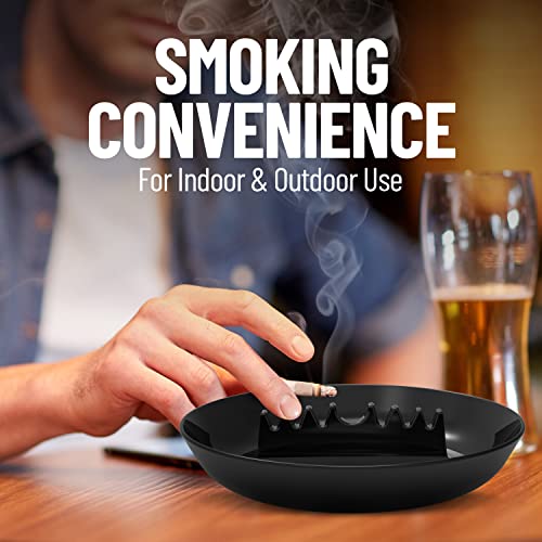 Ashtray For Cigarettes Outdoor Ash Tray Sets Patio Ashtrays: Large Home Plastic Indoor Ash Trays: 7 Inch Round, 4 Pack, Nice 4 Colors Strong Melamine #TOP6